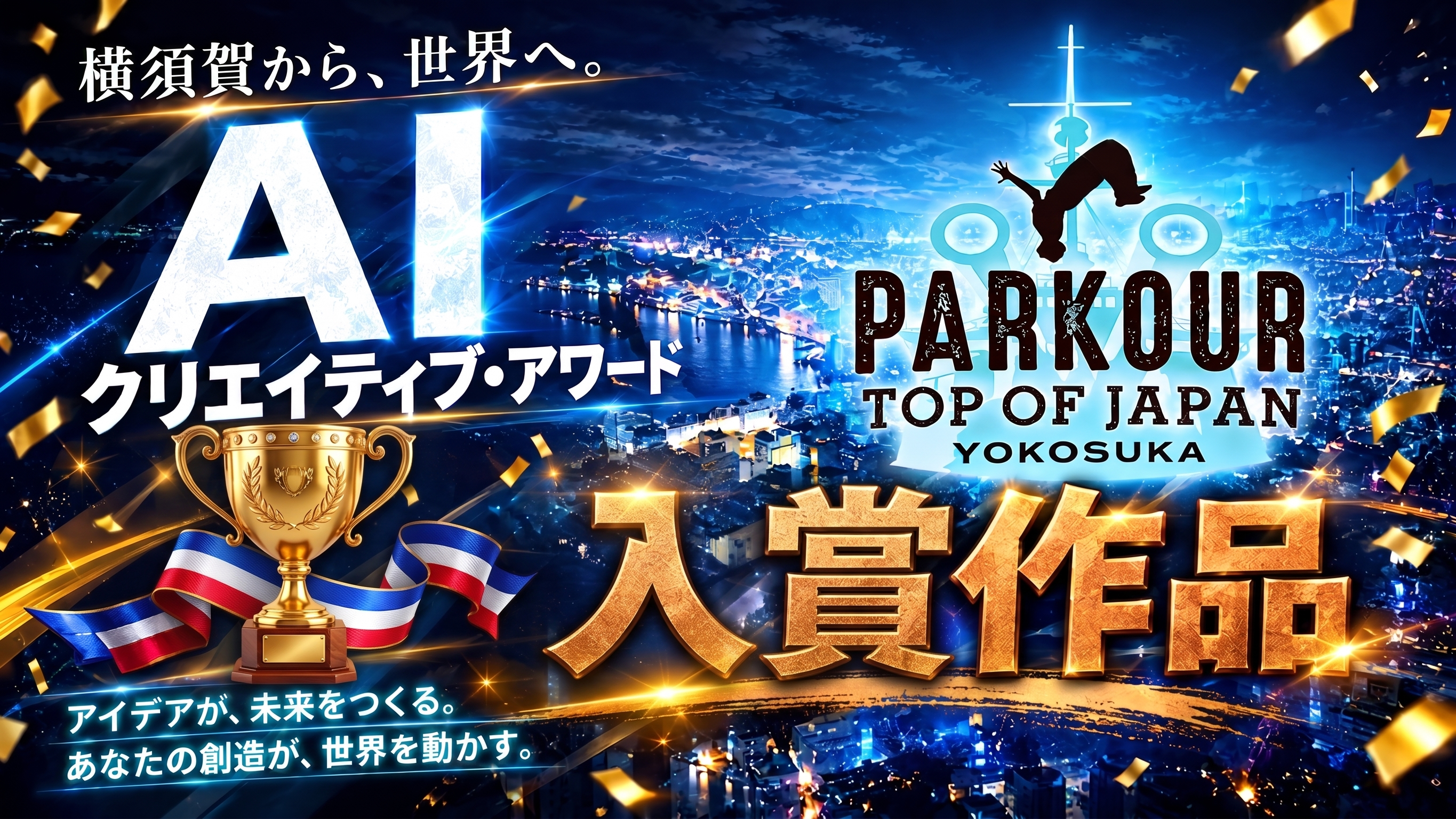 横須賀から、世界へ。AIクリエイティブ・アワード 入賞作品。PARKOUR TOP OF JAPAN YOKOSUKA。